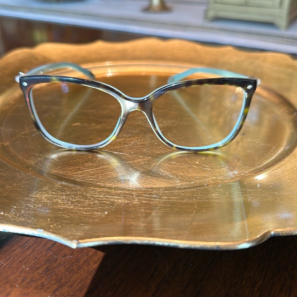 Tiffany & Co tortoise blue Swarovski Crystal Eyeglass frames - Picture 4 of 15